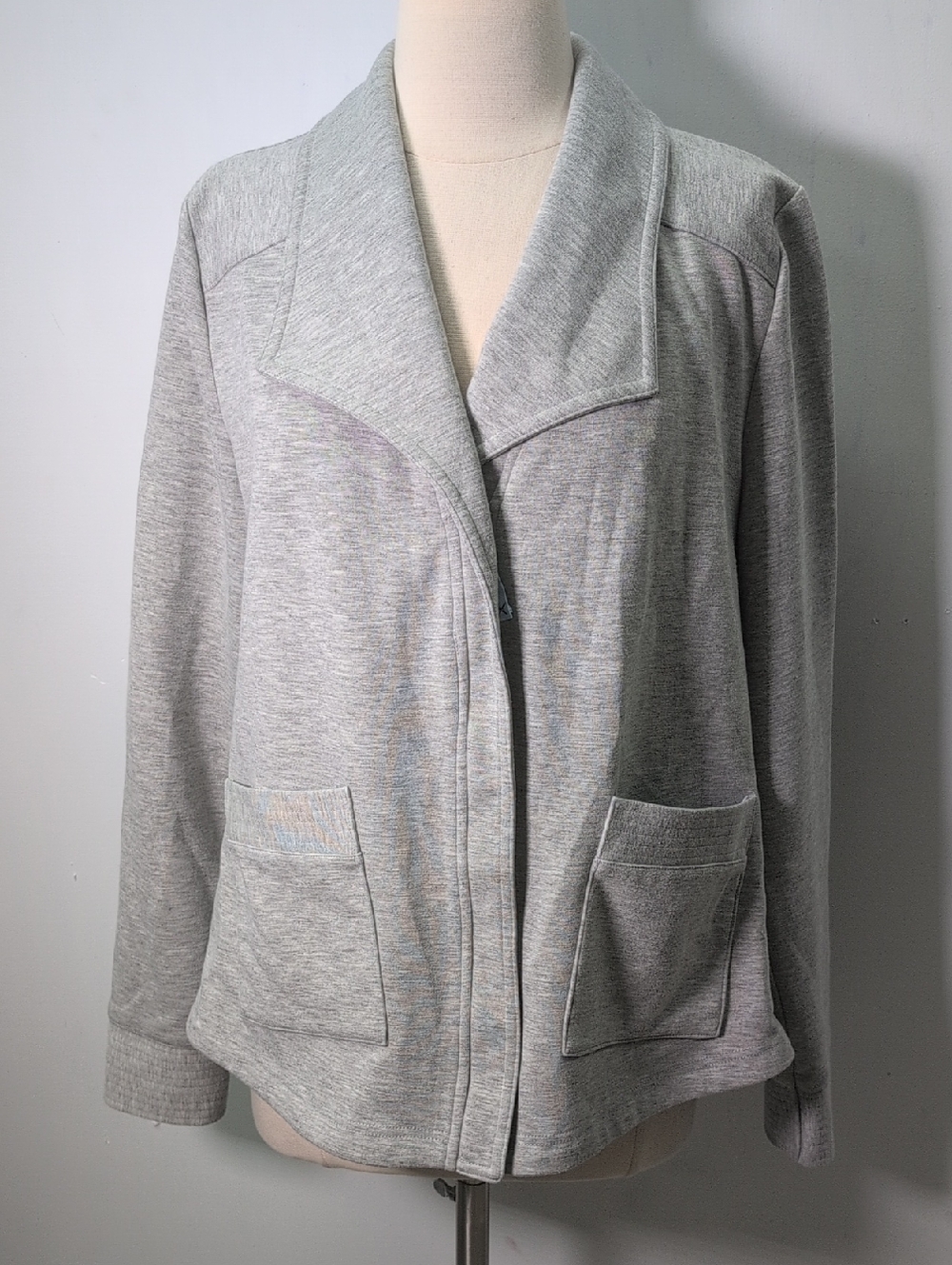 Anthropologie Saturday Sunday Light Gray  Cardigan Jacket Front Pockets Comfy L